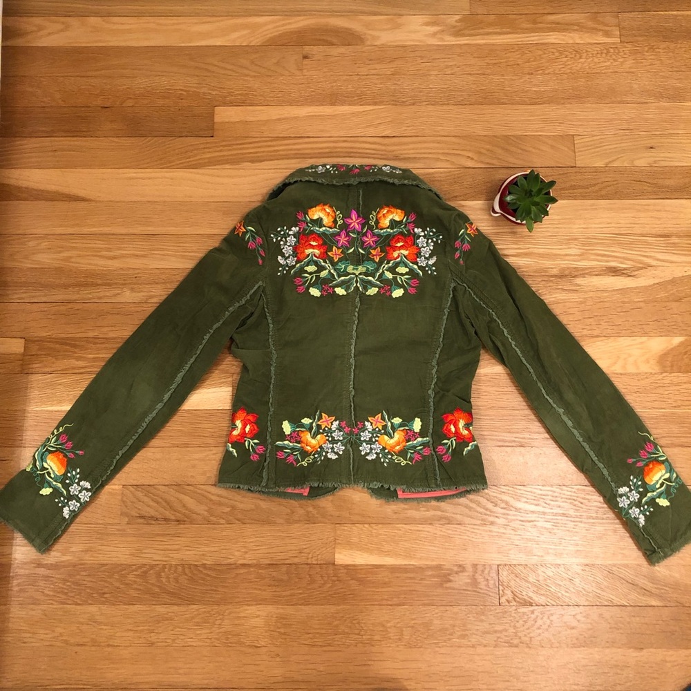 đ„RARE Vintage Green Embroidered Jacket - Picture 2 of 5